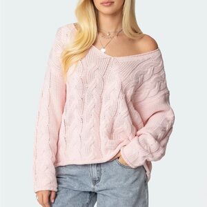 EDIKTED Inga Oversized Cable Knit Sweater
